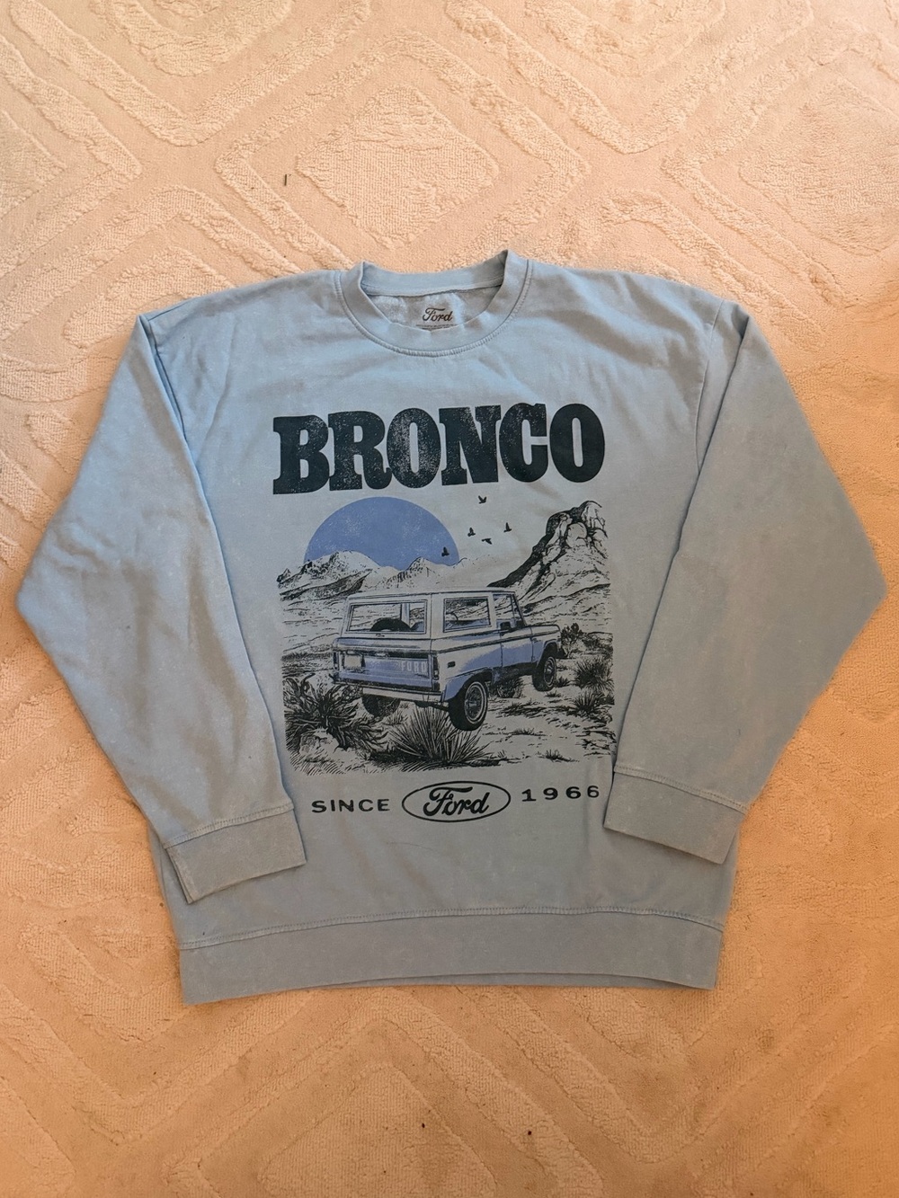 Ford Light Blue Bronco Graphic Crewneck - Men